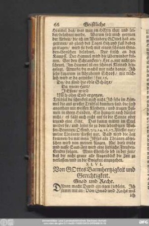 XLVI. Von Gottes Barmhertzigkeit und Gerechtigkeit. Gnad und Recht.