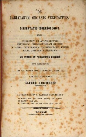 De labiatarum organis vegetativis : dissertatio morphologica