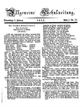 Die deutschen Präpositionen : (Beschluß.)
