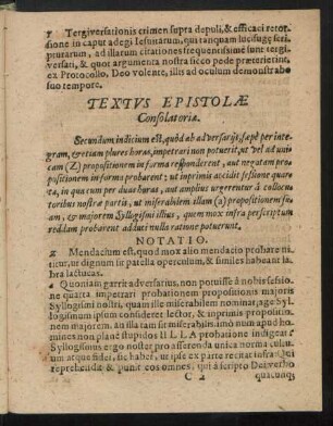 Textus Epistolae Consolatoriae.