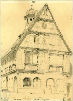 Grötzingen Ansicht östliche Giebelfront Rathaus