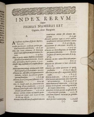 Index Rerum Cuius Primus Numerus Est Capitis, alter Marginis.