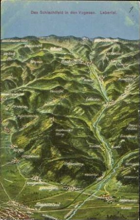 Das Schlachtfeld in den Vogesen. Lebertal.