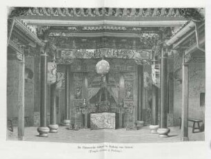 De Chineesche tempel te Padang van binnen
