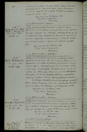 Genehmigung der Entlassungsgesuche des ordentlichen Professors Ranke und des außerordentlichen Professors Langenbeck.