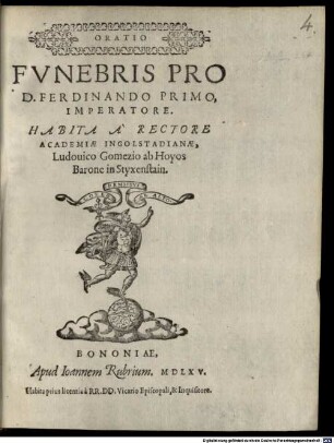 Oratio funebris pro Ferdinando primo