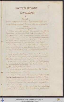 Section Seconde: Documens.