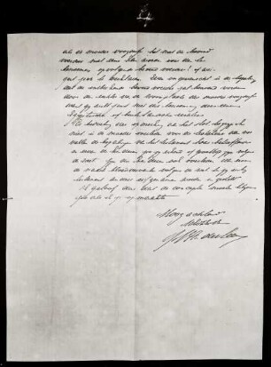 Fotografie eines Briefs von J. H. Insinger (?) an H. A. Insinger (Seite 2)