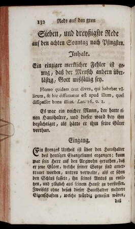 Sieben, und dreyßigste Rede auf den achten Sonntag nach Pfingsten.