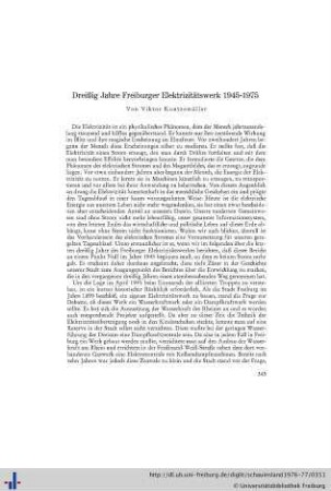 Dreißig Jahre Freiburger Elektrizitätswerk 1945-1975.