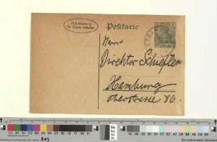 Postkarte an Gustav Schiefler