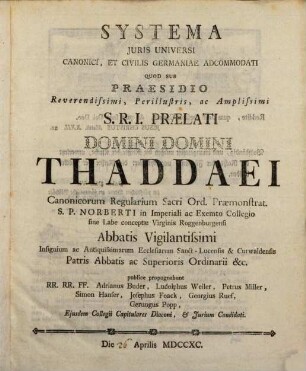 Systema iuris universi canonici et civilis Germaniae accommodati