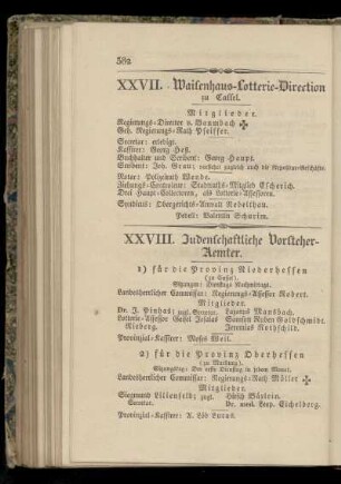 XXVII. Waisenhaus-Lotterie-Direction zu Cassel.