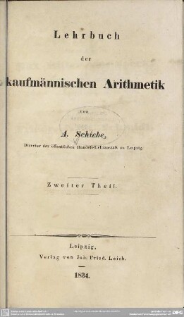 2: Lehrbuch der kaufmännischen Arithmetik
