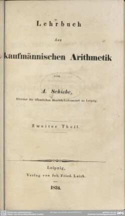 2: Lehrbuch der kaufmännischen Arithmetik