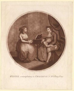 "Werter contemplating on Charlotte’s wedding ring". Werther und Lotte am Klavier