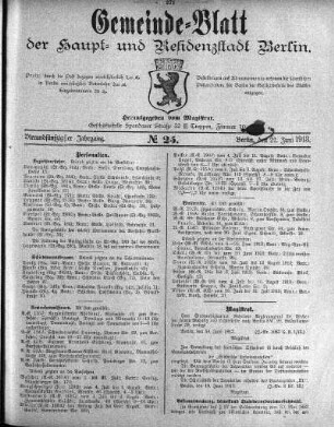 1913,25: No. 25, 22. Juni 1913