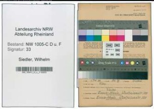 Entnazifizierung Wilhelm Siedler , geb. 19.02.1907 (Unterbrandmeister)