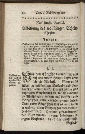 Das fünfte Capitel. Abbildung des wollüstigen Schein-Christen