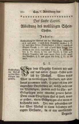 Das fünfte Capitel. Abbildung des wollüstigen Schein-Christen