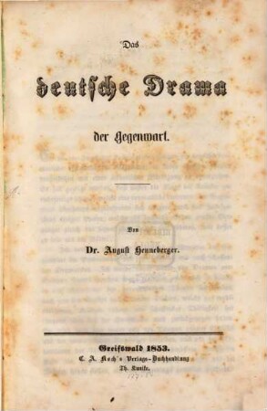 Das deutsche Drama der Gegenwart