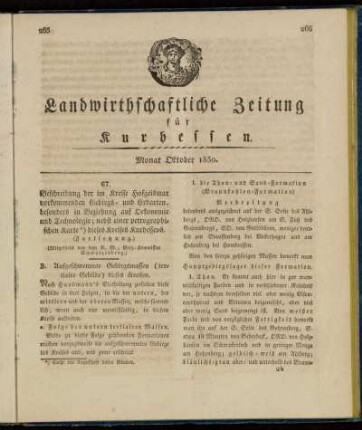 Monat Oktober 1830