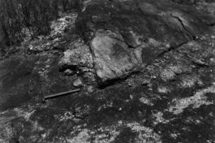 Granitfelsen : Schiefereinschlüsse im Granitgestein.
