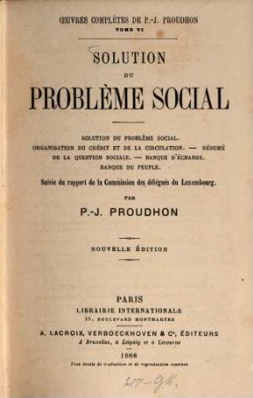 Solution du Problème Social : Suivie du rapport de la Commission des délégués du Luxembourg