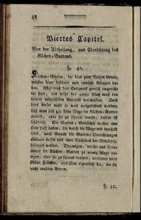 Viertes Capitel. Von der Abtheilung, und Einrichtung des Küchen-Gartens.