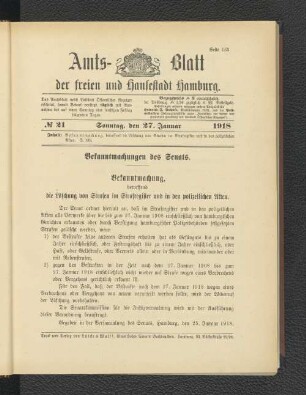 No. 21, 27. Januar 1918