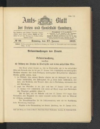 No. 21, 27. Januar 1918