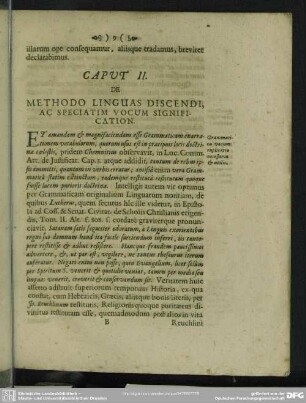 Caput II. De Methodo Linguas Discendi, Ac Speciatim Vocum Signififation