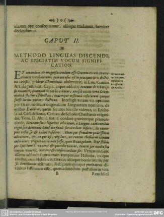 Caput II. De Methodo Linguas Discendi, Ac Speciatim Vocum Signififation