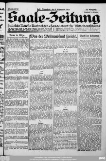 Saale-Zeitung : allgemeine Zeitung für Mitteldeutschland ; Hallesche neueste Nachrichten