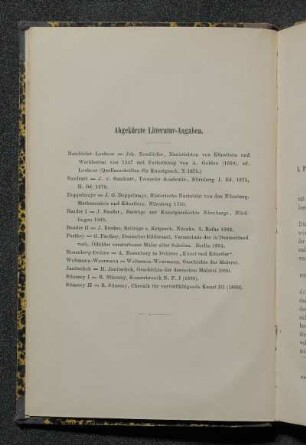 Abgekürzte Literatur-Angaben.