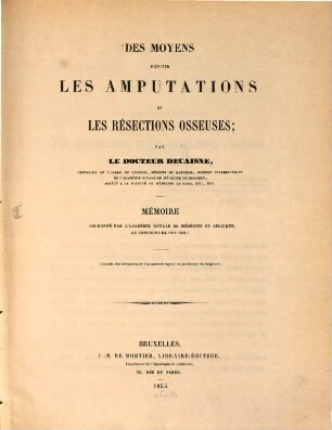 Des moyens d'éviter les amputations et les résections osseuses