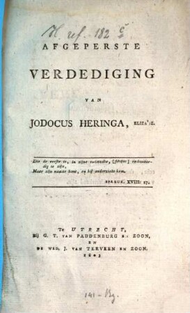 Afgeperste Verdediging, [1]