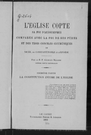 1: La constitution intime de l'église