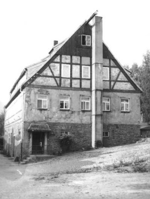 Breitenbrunn, Schachtstraße 160 (Hammerweg 13). Wohnhaus (ehem. Gebäude des Hammerwerkes). Giebelansicht