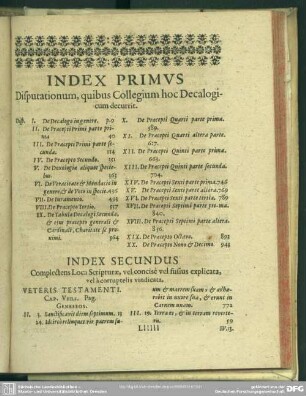 Index Secundus, Complectens Loca Scripturae, vel concise vel susius explicata, vel a corruptelis vindicata