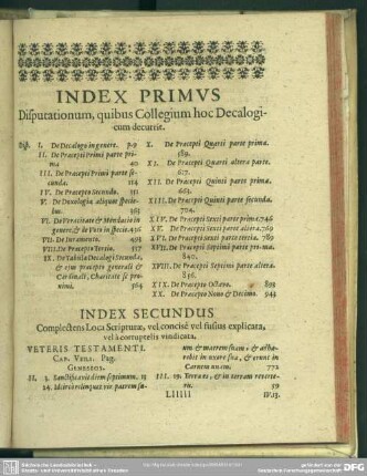 Index Secundus, Complectens Loca Scripturae, vel concise vel susius explicata, vel a corruptelis vindicata