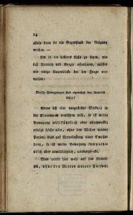 Welche Bewegungen sind eigentlich der Anmuth fähig?