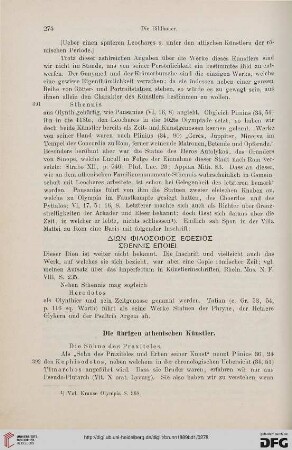 Die übrigen athenischen Künstler