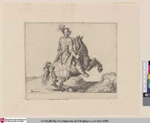 [Ein Kavallerist mit gezogener Pistole, von hinten gesehen; A Cavalryman Holding a Pistol, Seen from Behind]