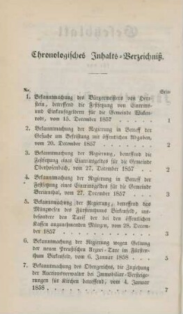 Chronologisches Inhalts-Verzeichniß [1858]