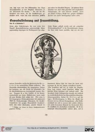 Gewerbeförderung und Frauenbildung