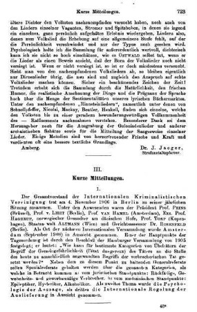 723-725, III. Kurze Mitteilungen