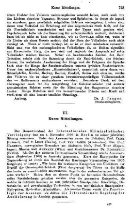 723-725, III. Kurze Mitteilungen