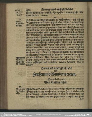 Der vier und dreyssigste Artickel von Zeichen und Wunderwercken