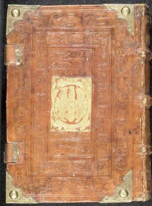 Bucheinband hinten mit Wappen der Pfalz